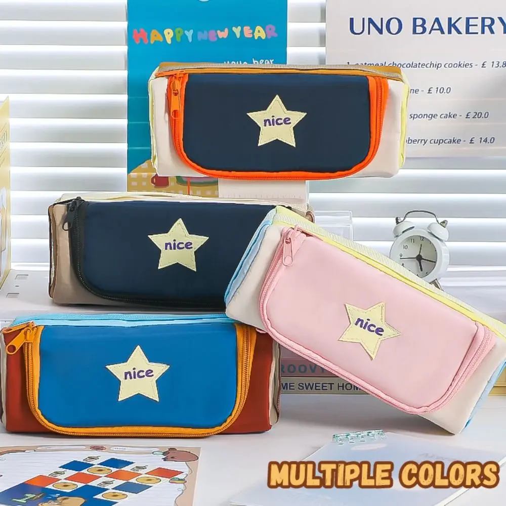 Portable Square Pen Bag Color Collision Design Star Pattern Pencil Case Five-layer Large Capacity Stationery Bag Back To School
Portable Square Pen Bag Color Collision Design Star Pattern Pencil Case Five-layer Large Capacity Stationery Bag Back To School