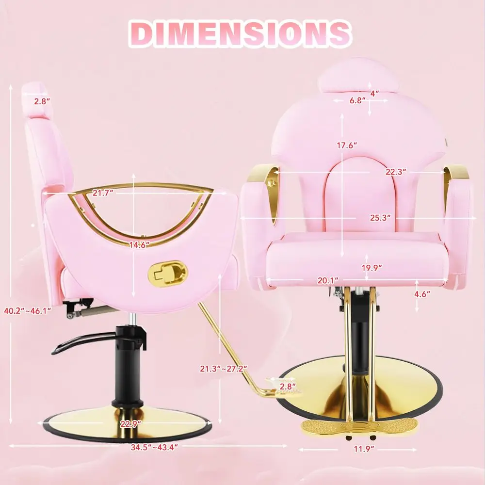 Barber Chair, Reclining Salon Chair for Hair Stylist, Hair Chairs with Heavy Duty Hydraulic Pump, 360 Swivel Styling Braiding H
Barber Chair, Reclining Salon Chair for Hair Stylist, Hair Chairs with Heavy Duty Hydraulic Pump, 360 Swivel Styling Braiding H