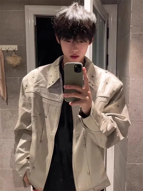 oulder Padded Boxy Jaet Men's Spring Autumn ort Wide Deconstructed Design High-End Biker Sle Coat Youth Faion
oulder Padded Boxy Jaet Men's Spring Autumn ort Wide Deconstructed Design High-End Biker Sle Coat Youth Faion