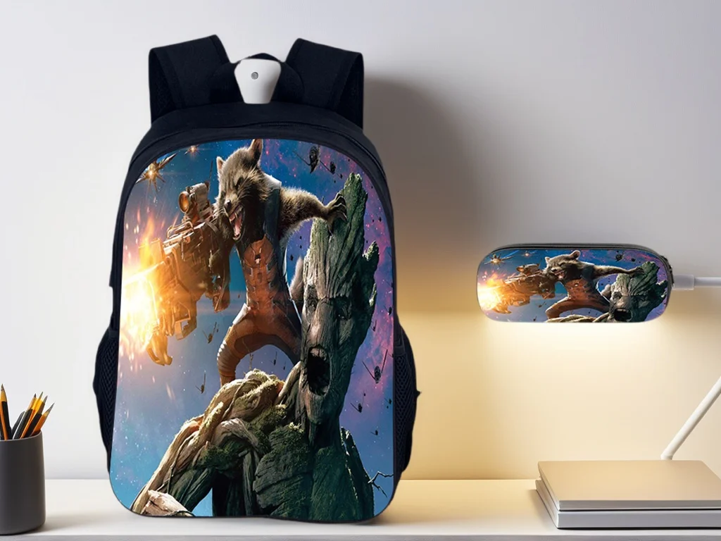 Elementary Children Canvas Backpack and Pencil Case Set-Rocket Raccoon Cartoon Rucksack 2 in 1 Marvel Daypack
Elementary Children Canvas Backpack and Pencil Case Set-Rocket Raccoon Cartoon Rucksack 2 in 1 Marvel Daypack