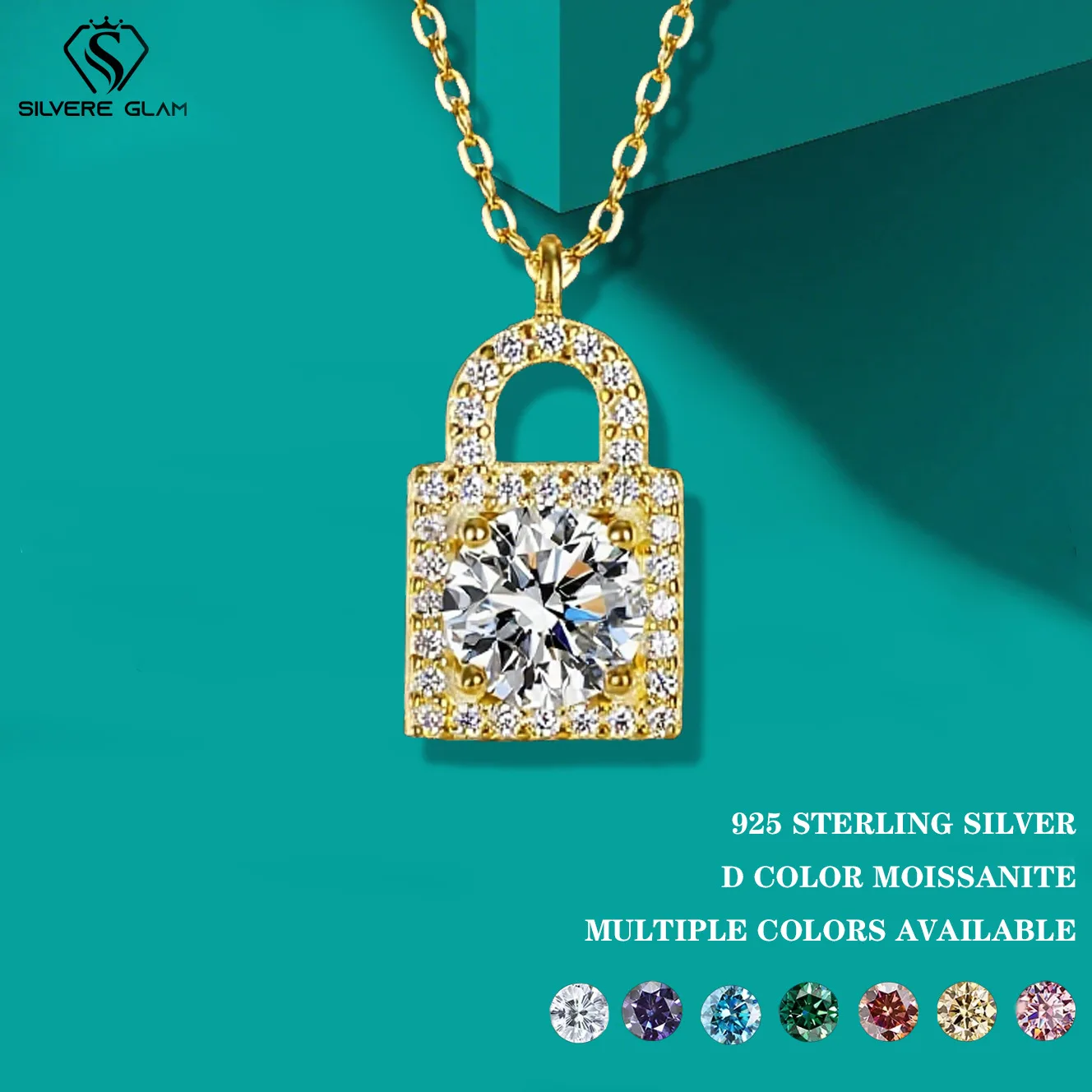 Classic 925 Sterling Silver 1CT D Color Moissanite Pendant Necklace Lock Shape For Women Girl Wedding Party Fine Jewelry Gift
Classic 925 Sterling Silver 1CT D Color Moissanite Pendant Necklace Lock Shape For Women Girl Wedding Party Fine Jewelry Gift