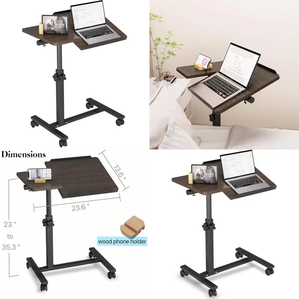 Adjustable Height Rolling Laptop Stand for Couch, Overbed, Sofa, and Medical Use (Brown)
Adjustable Height Rolling Laptop Stand for Couch, Overbed, Sofa, and Medical Use (Brown)