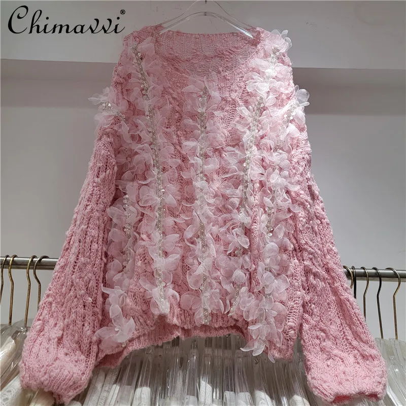 Fairy Sweet Lace Patchwork Hollow Knitted Sweater Women Loose Fit Outerwear Autumn New Fashion Girls Long Sleeve Sweater
Fairy Sweet Lace Patchwork Hollow Knitted Sweater Women Loose Fit Outerwear Autumn New Fashion Girls Long Sleeve Sweater