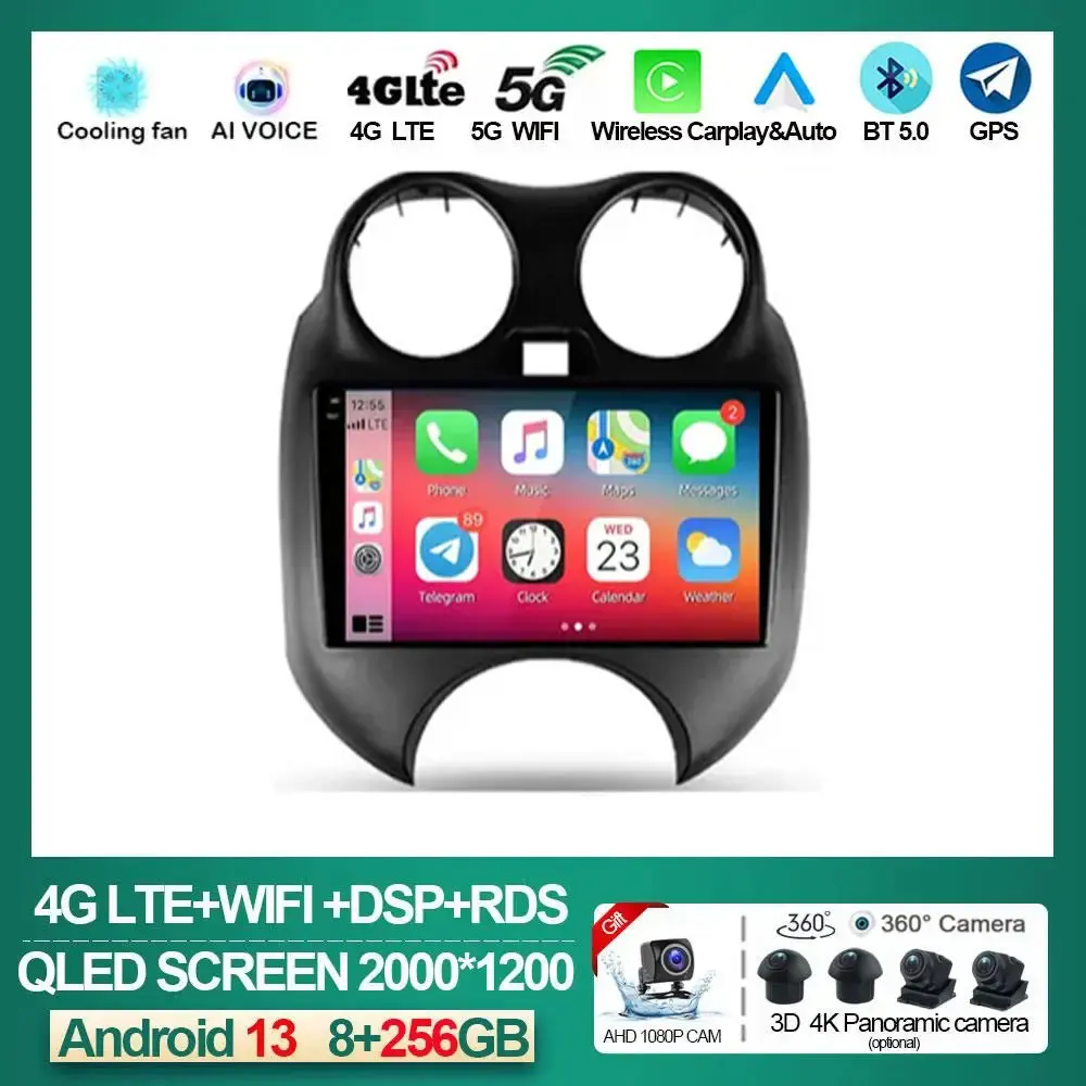 Android 13 Car 4G WIFI DSP BT Radio Multimedia For Nissan March MICRA 2010 - 2013 Player Navigation GPS No 2 Din No DVD
Android 13 Car 4G WIFI DSP BT Radio Multimedia For Nissan March MICRA 2010 - 2013 Player Navigation GPS No 2 Din No DVD