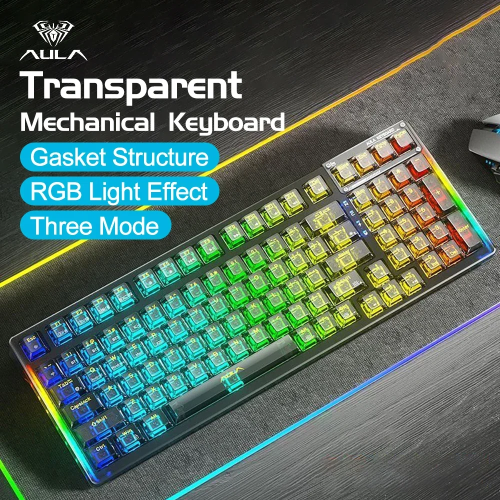 AULA F98 Wireless Mechanical Keyboard Bluetooth Gaming Mechanical Keyboard Three Mode 2.4g Wireless Bluetooth RGB Wired Hot Swap
AULA F98 Wireless Mechanical Keyboard Bluetooth Gaming Mechanical Keyboard Three Mode 2.4g Wireless Bluetooth RGB Wired Hot Swap