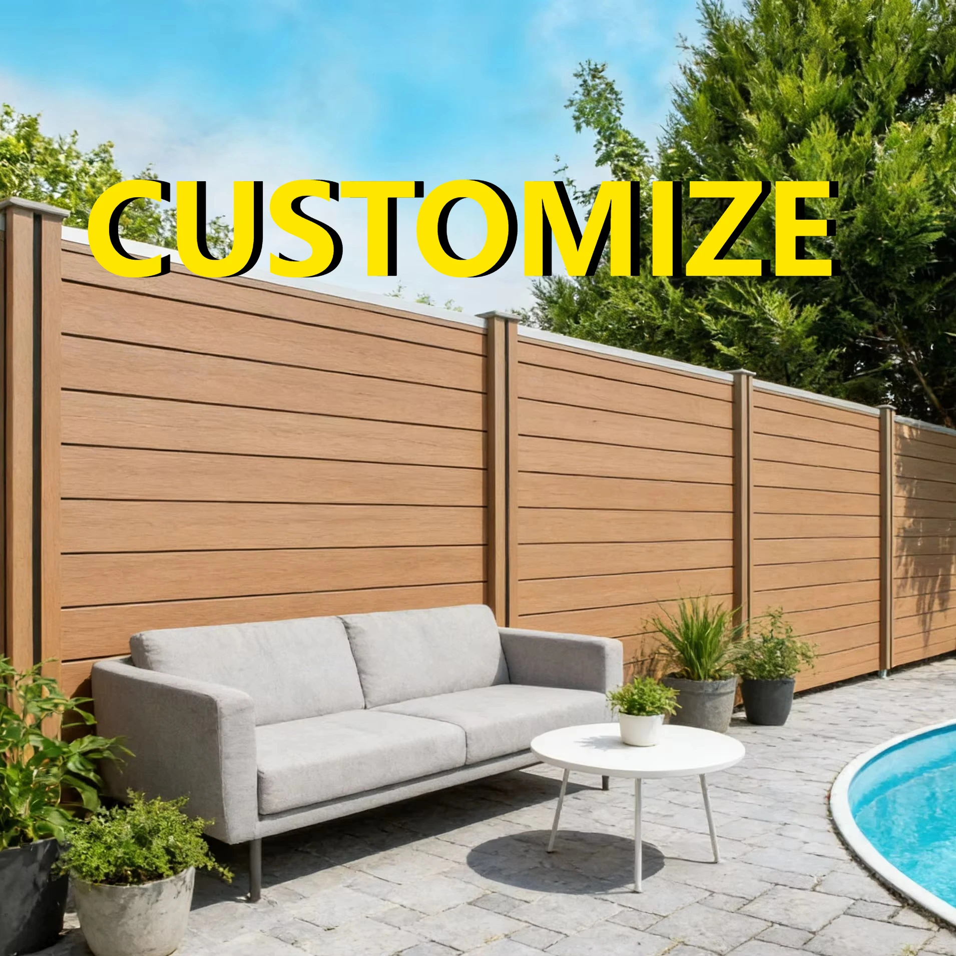Any Size Custom WPC Fence Panel With Aluminum Frame Embossed Surface Outdoor Garden Privacy Security Barrier Customizable 3D Des
Any Size Custom WPC Fence Panel With Aluminum Frame Embossed Surface Outdoor Garden Privacy Security Barrier Customizable 3D Des