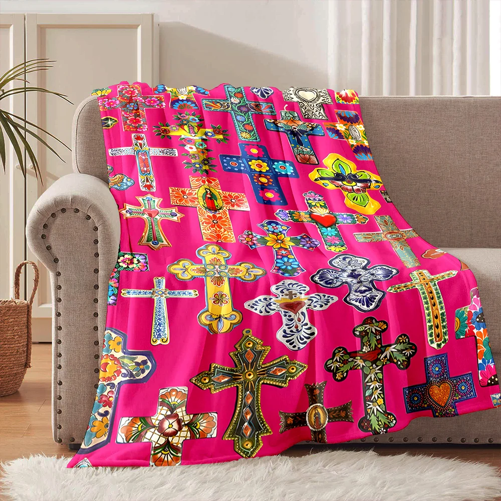 Colorful decorative cross collection Faith-printed Flannel Blanket Soft and Warm Suitable for Home Travel Picnics Camping RV
Colorful decorative cross collection Faith-printed Flannel Blanket Soft and Warm Suitable for Home Travel Picnics Camping RV