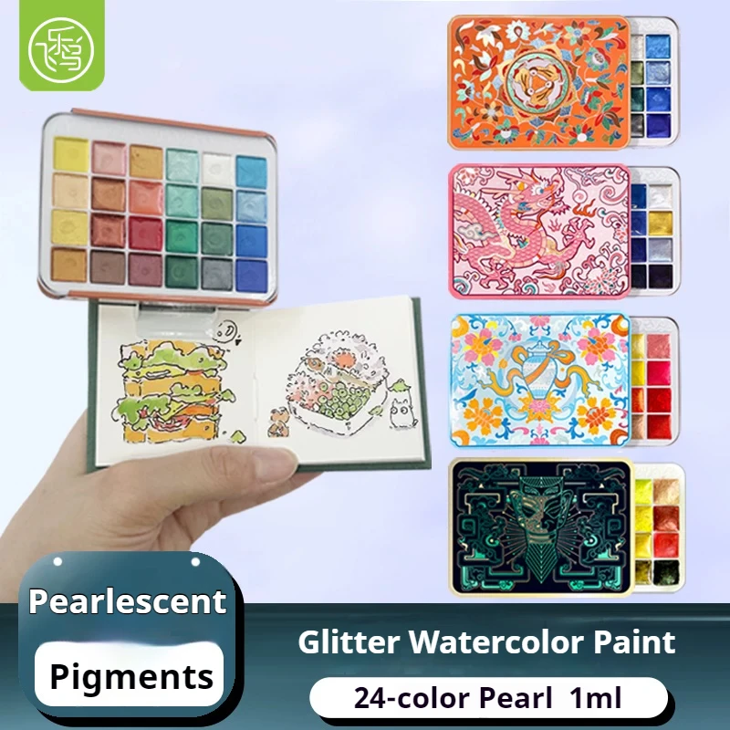 24Colors Metal Watercolor Painting Set Portable Box With Sparkling Pearl Solid Watercolor Painting Drawing Pigment Art Supplies
24Colors Metal Watercolor Painting Set Portable Box With Sparkling Pearl Solid Watercolor Painting Drawing Pigment Art Supplies