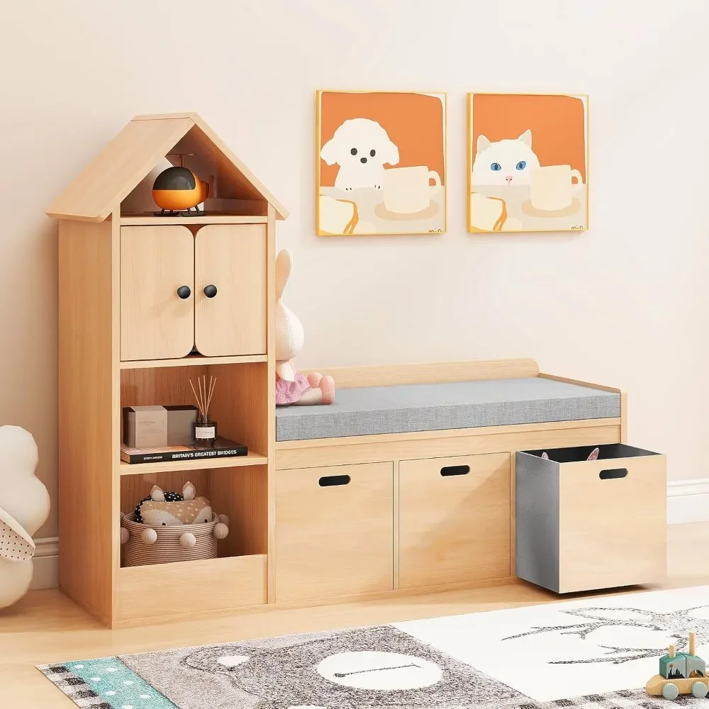 Kids Bookcase and Bookshelf with Reading Nook, Toy Storage Organizer for Kids, Oak Castle Wooden Bookcase with 3 Open Storage
Kids Bookcase and Bookshelf with Reading Nook, Toy Storage Organizer for Kids, Oak Castle Wooden Bookcase with 3 Open Storage
