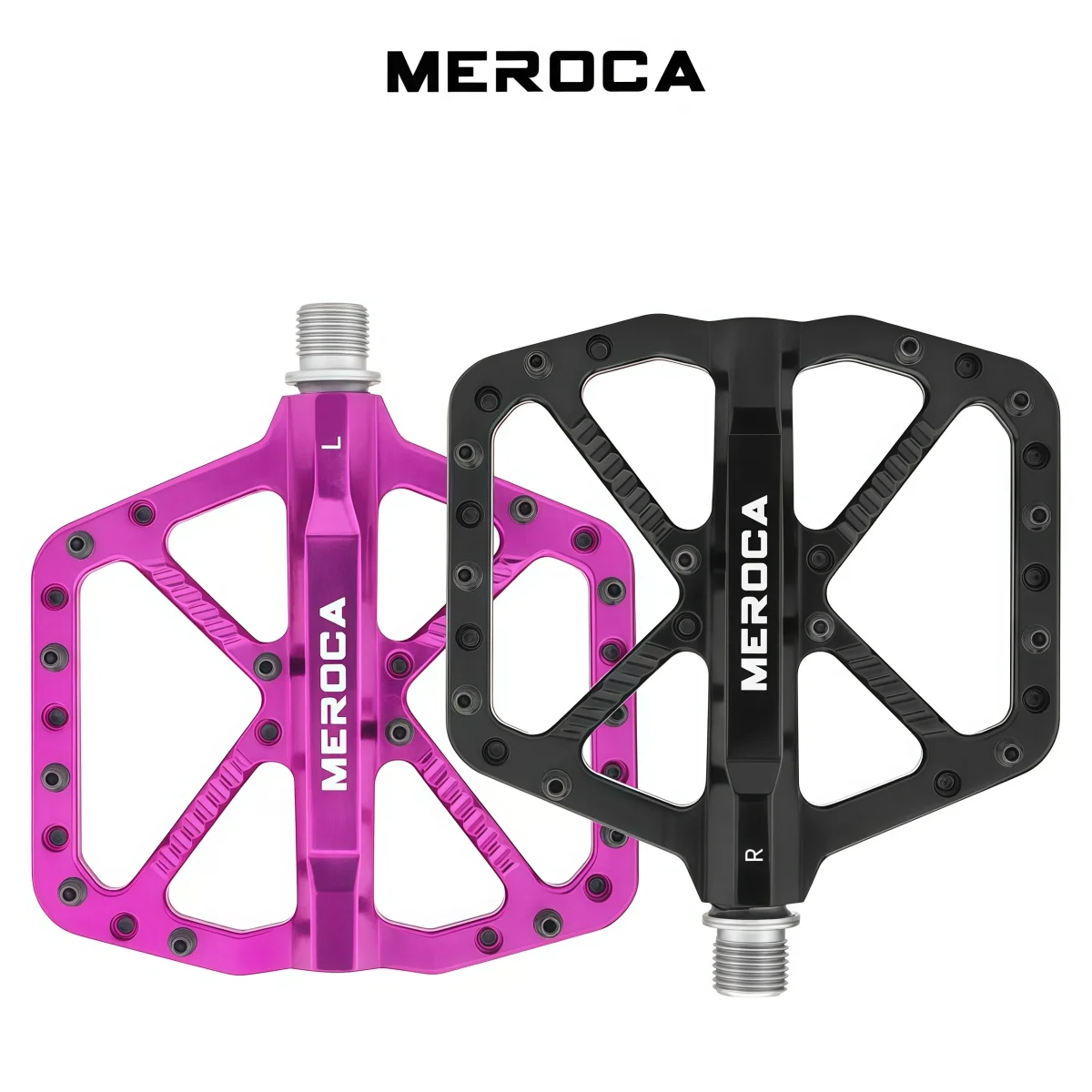 MEROCA Wide Platform Mountain Bike Pedals – 3-Bearing System (Dual Bearings + DU) 110mm Wide Body Chromoly Steel Axle 24 Pins
MEROCA Wide Platform Mountain Bike Pedals – 3-Bearing System (Dual Bearings + DU) 110mm Wide Body Chromoly Steel Axle 24 Pins