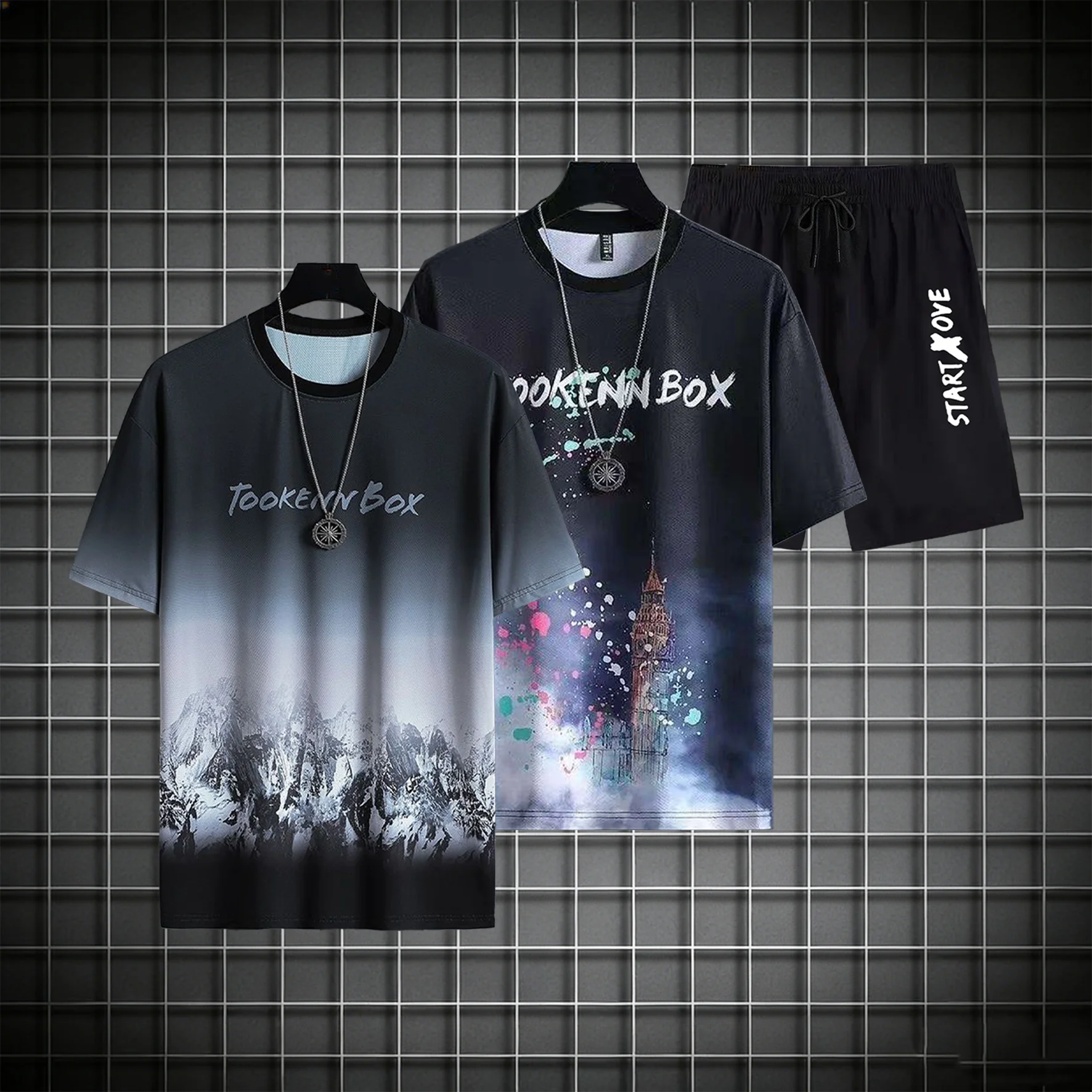 Summer Men's Casual Slim Fit Short Sleeved T-shirt Set and Shorts, Youth Quick Drying Round Neck Printed Sports Set Y2k
Summer Men's Casual Slim Fit Short Sleeved T-shirt Set and Shorts, Youth Quick Drying Round Neck Printed Sports Set Y2k
