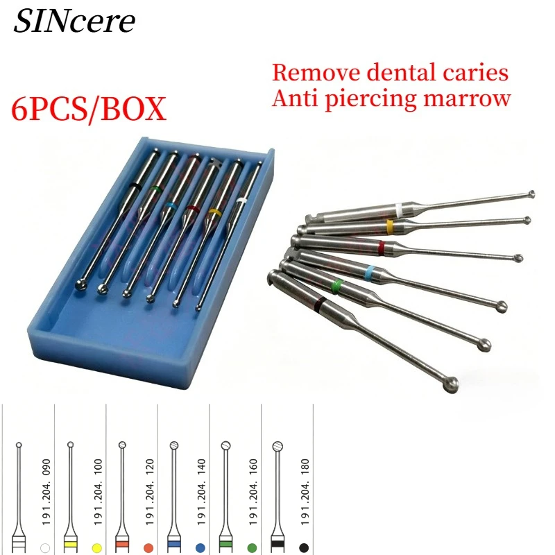 6PCS Dental Open Marrow Bur Mouth Stainless Steel Slow Decay and Decay Removal Extended Handle Low Speed Ball Drill Dental Tool
6PCS Dental Open Marrow Bur Mouth Stainless Steel Slow Decay and Decay Removal Extended Handle Low Speed Ball Drill Dental Tool