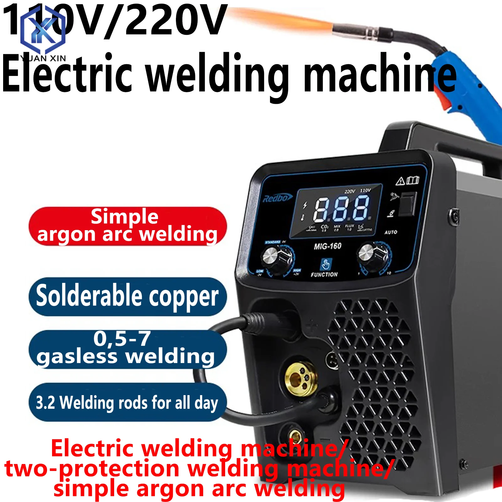Household small two-protection welding machine 110V/220V voltage simple argon arc welding machine
Household small two-protection welding machine 110V/220V voltage simple argon arc welding machine