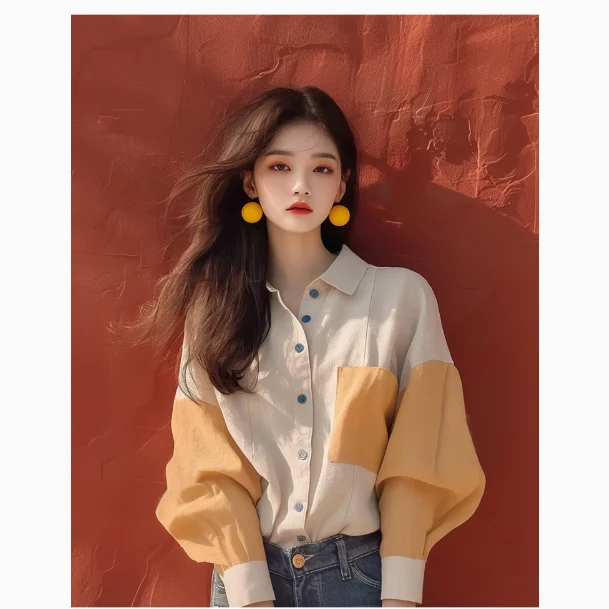 MiiiiX Korean Style Casual Spliced Shirt Women's 2024 Early Autumn Loose Chic Apricot Color Lantern Sleeve Top Female Clothes
MiiiiX Korean Style Casual Spliced Shirt Women's 2024 Early Autumn Loose Chic Apricot Color Lantern Sleeve Top Female Clothes