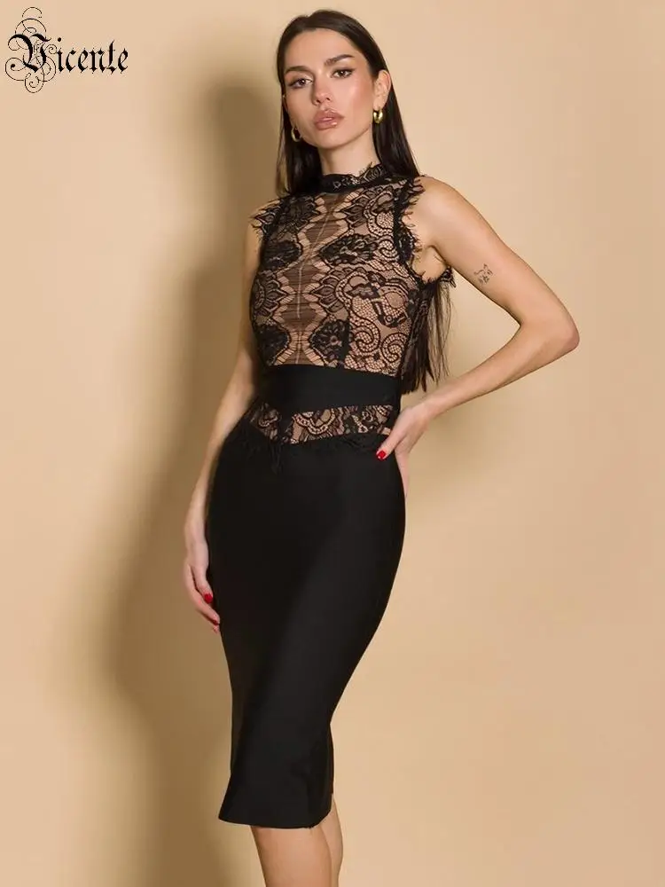 VC 2026 New Sexy Black Lace Bodycon Dress for Women – High Neck Sleeveless Sheer Top Pencil Midi Dress Elegant Party Dress
VC 2026 New Sexy Black Lace Bodycon Dress for Women – High Neck Sleeveless Sheer Top Pencil Midi Dress Elegant Party Dress
