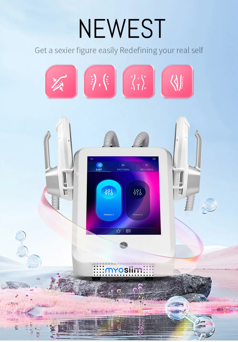 Myoslim6500W EMS RF машина для коррекции фигуры сжигает жир для похудения и похудения бедер, стимуляция мышц живота, мышечный шпирь
Myoslim6500W EMS RF машина для коррекции фигуры сжигает жир для похудения и похудения бедер, стимуляция мышц живота, мышечный шпирь