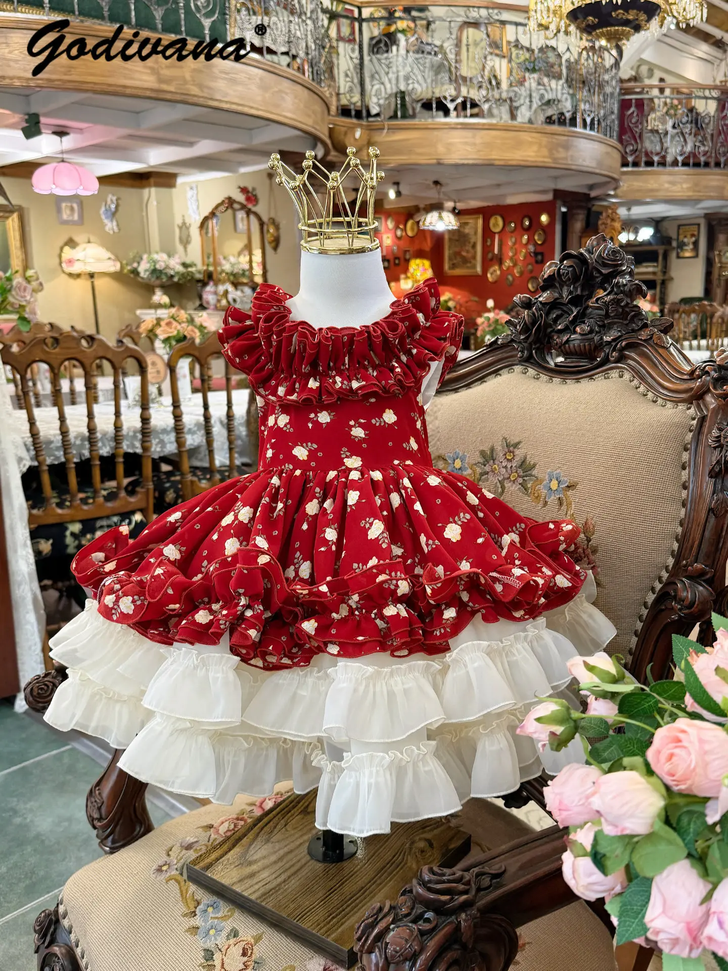 Sweet Baby Girls Red Floral Print Princess Sleeveless Dress 2026 New Summer Kids Ruffle Trim Mesh Patchwork Birthday Party Dress
Sweet Baby Girls Red Floral Print Princess Sleeveless Dress 2026 New Summer Kids Ruffle Trim Mesh Patchwork Birthday Party Dress