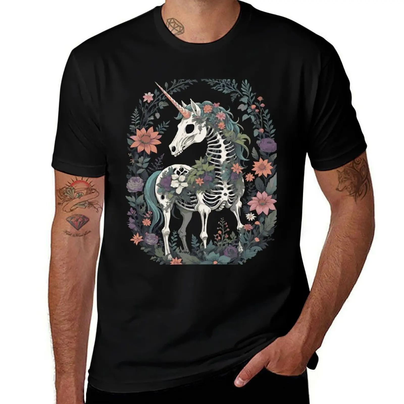 Floral Skeleton Unicorn T-Shirt men t shirt cotton 100% t shirts with prints T-shirt
Floral Skeleton Unicorn T-Shirt men t shirt cotton 100% t shirts with prints T-shirt