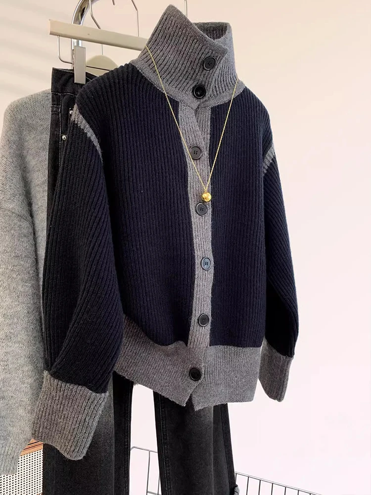 Lazy Style Turtleneck Cardigan Sweaters Women Harajuku Retro Loose Long Sleeve Knitted Coat Fashion Casual Tops
Lazy Style Turtleneck Cardigan Sweaters Women Harajuku Retro Loose Long Sleeve Knitted Coat Fashion Casual Tops