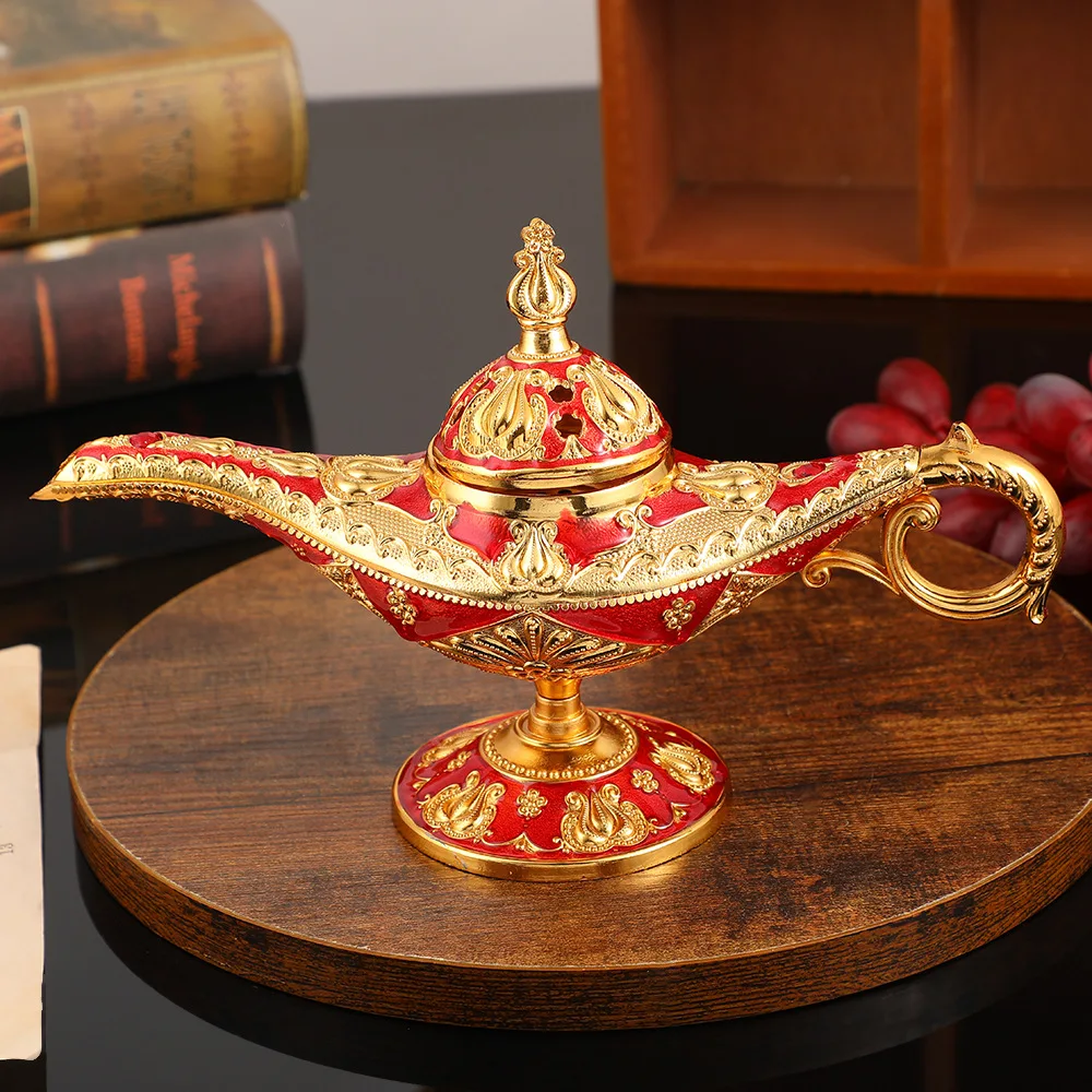 Retro Aladdin Magic Lamp Ornaments Light Luxury Magic Lamp Incense Burner Metal Crafts Gifts Desktop Decoration Incense Burner
Retro Aladdin Magic Lamp Ornaments Light Luxury Magic Lamp Incense Burner Metal Crafts Gifts Desktop Decoration Incense Burner