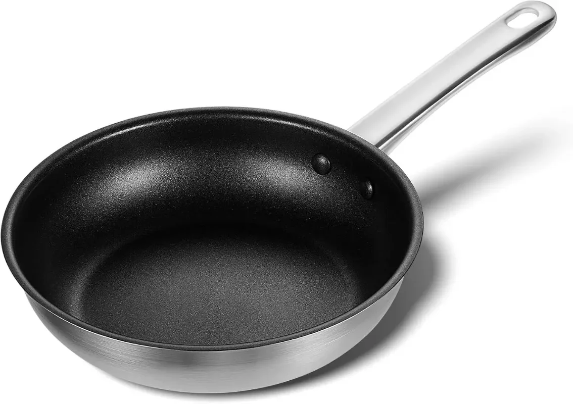 8 Inch Non-Toxic Nonstick Coating Stainless Steel Frying Pan Stainless Steel Skillet with Stay-Cool Handle pans cookware
8 Inch Non-Toxic Nonstick Coating Stainless Steel Frying Pan Stainless Steel Skillet with Stay-Cool Handle pans cookware