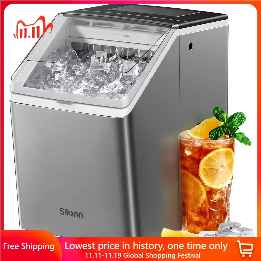 Ice Makers Countertop, 44lbs/24H, 2 Ways To Add Water, Auto Self-Cleaning, for Home Office Bar PartyIce Maker Machine
Ice Makers Countertop, 44lbs/24H, 2 Ways To Add Water, Auto Self-Cleaning, for Home Office Bar PartyIce Maker Machine