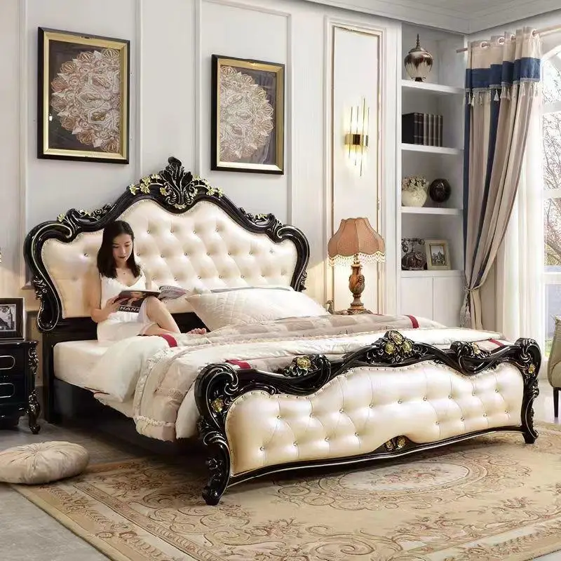 Wood Luxury European Bed Frame Twin Modern Confortable Master Bedroom Bed Fashionable Create Cama De Casal Bedroom Furniture
Wood Luxury European Bed Frame Twin Modern Confortable Master Bedroom Bed Fashionable Create Cama De Casal Bedroom Furniture