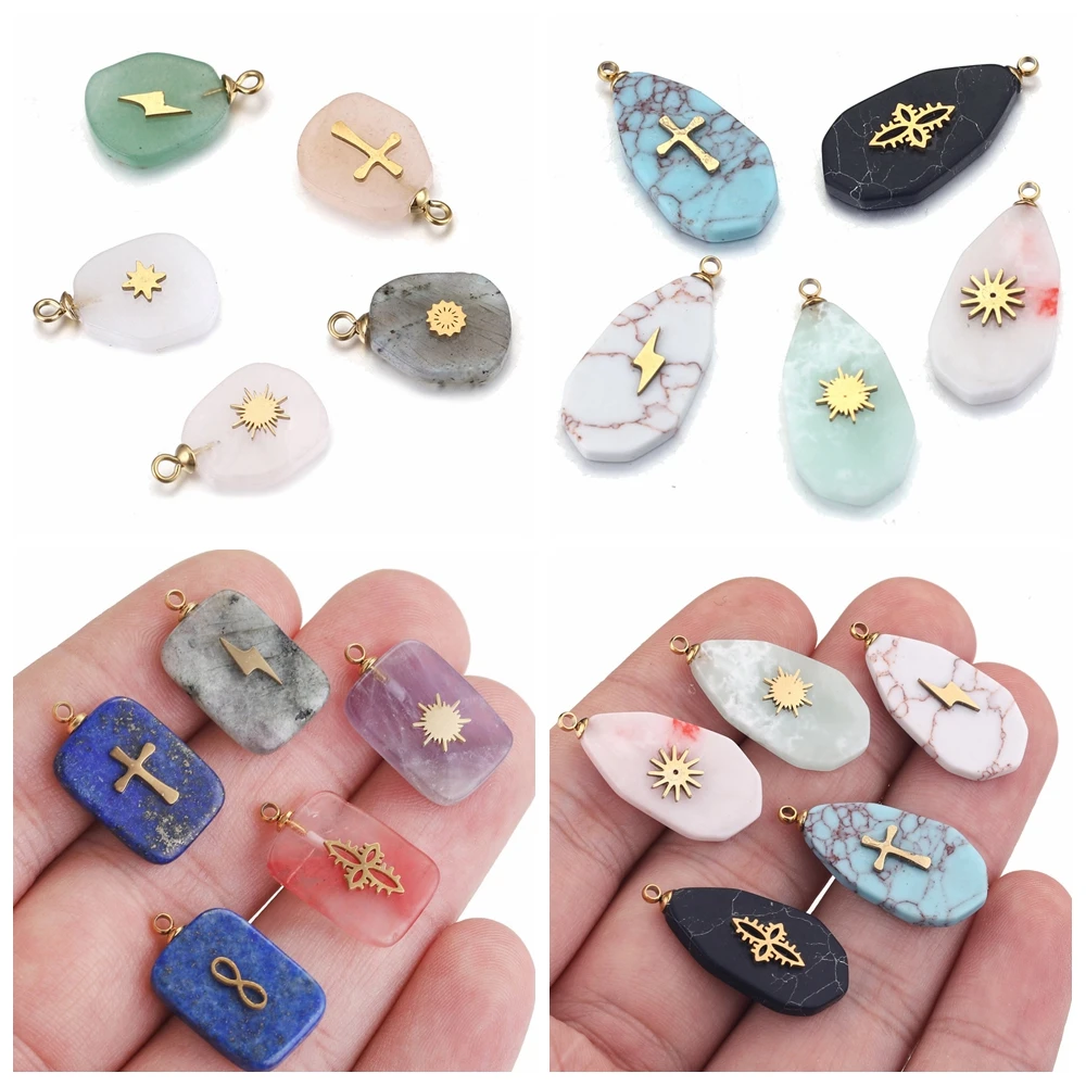 5pcs Religious Charms Natural Stone Pendant for DIY Earring Bracelets Necklaces Jewelry Making Findings Jewelry Charm Wholesale
5pcs Religious Charms Natural Stone Pendant for DIY Earring Bracelets Necklaces Jewelry Making Findings Jewelry Charm Wholesale