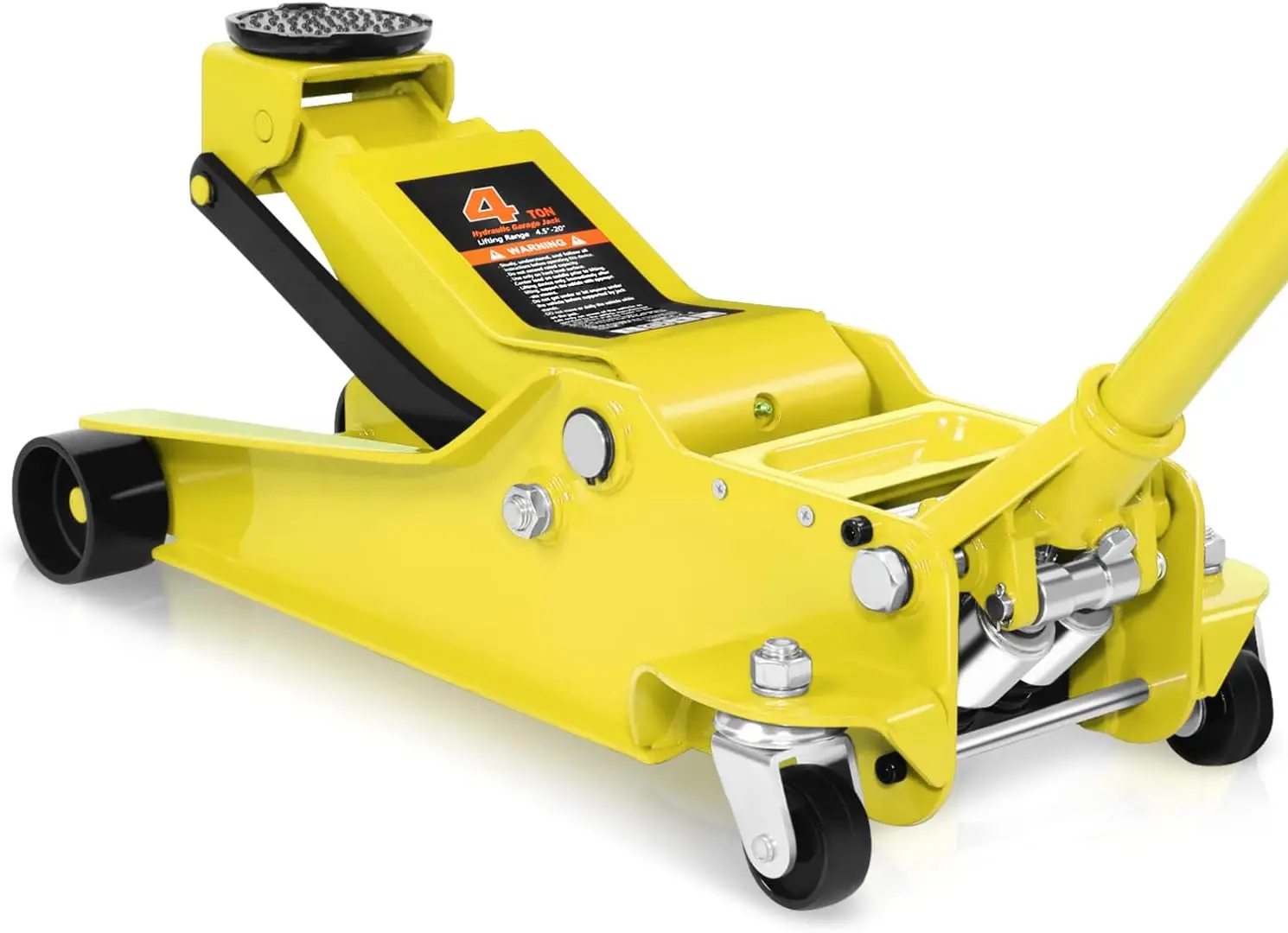 Low Profile Hydraulic Trolley Service/Floor Jack, 4 Ton (8000 lbs) Capacity, Lifting Range 4.5"-20", Yellow,PM-TOL-FJ40-YL
Low Profile Hydraulic Trolley Service/Floor Jack, 4 Ton (8000 lbs) Capacity, Lifting Range 4.5"-20", Yellow,PM-TOL-FJ40-YL