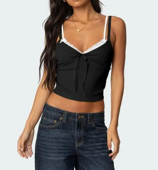 Women's Top Summer New Style European and American Spicy Girl Y2K Sexy Style Lace Patchwork Fake Two-Piece Design Backless Vest
Women's Top Summer New Style European and American Spicy Girl Y2K Sexy Style Lace Patchwork Fake Two-Piece Design Backless Vest