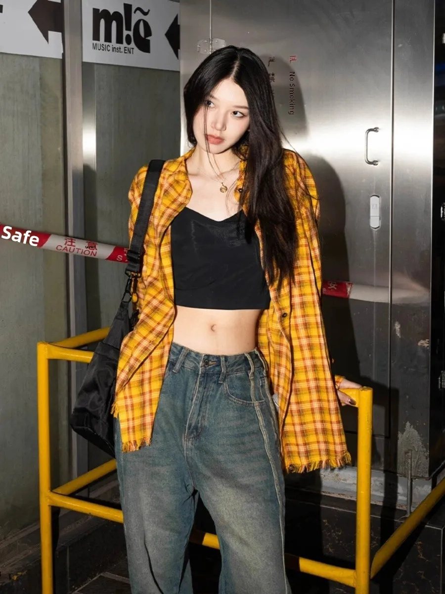 American Style Yellow Plaid Women's Spring Autumn Loose Casual Retro Couple Shirt Street Style Polyester Cotton Blend Long Sl...
American Style Yellow Plaid Women's Spring Autumn Loose Casual Retro Couple Shirt Street Style Polyester Cotton Blend Long Sl...