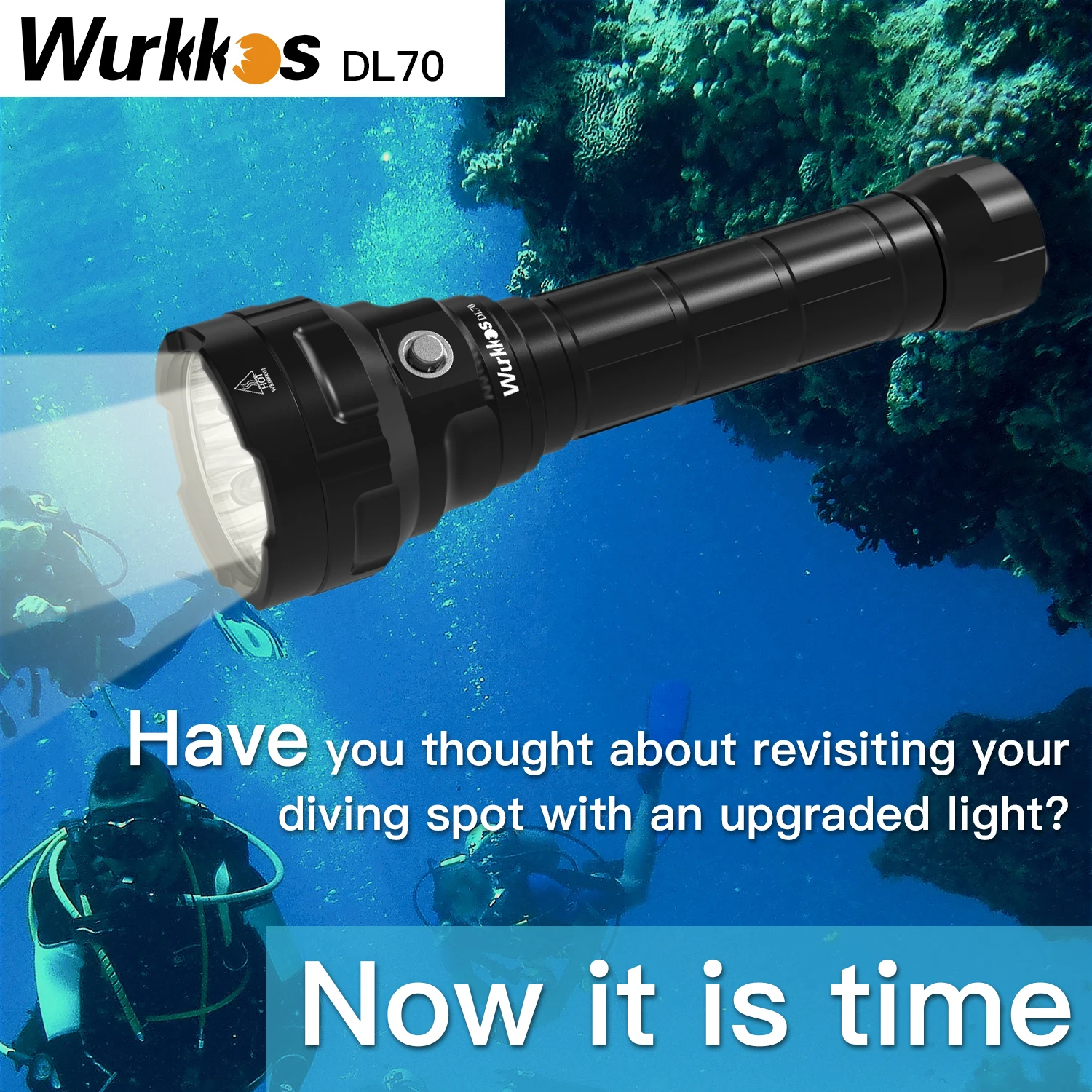 Wurkkos DL70 Scuba Flashlight 13000LM High Power Searchlight IPX8 Waterproof 4*XHP50B LED Lamp 2*26650 Underwater Lantern
Wurkkos DL70 Scuba Flashlight 13000LM High Power Searchlight IPX8 Waterproof 4*XHP50B LED Lamp 2*26650 Underwater Lantern