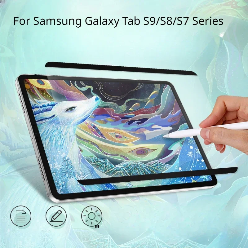 Магнитный протектор экрана для Samsung Galaxy Tab S9 S8 S7 Plus, ультракрасная матовая пленка для письма S7FE Lite
Магнитный протектор экрана для Samsung Galaxy Tab S9 S8 S7 Plus, ультракрасная матовая пленка для письма S7FE Lite