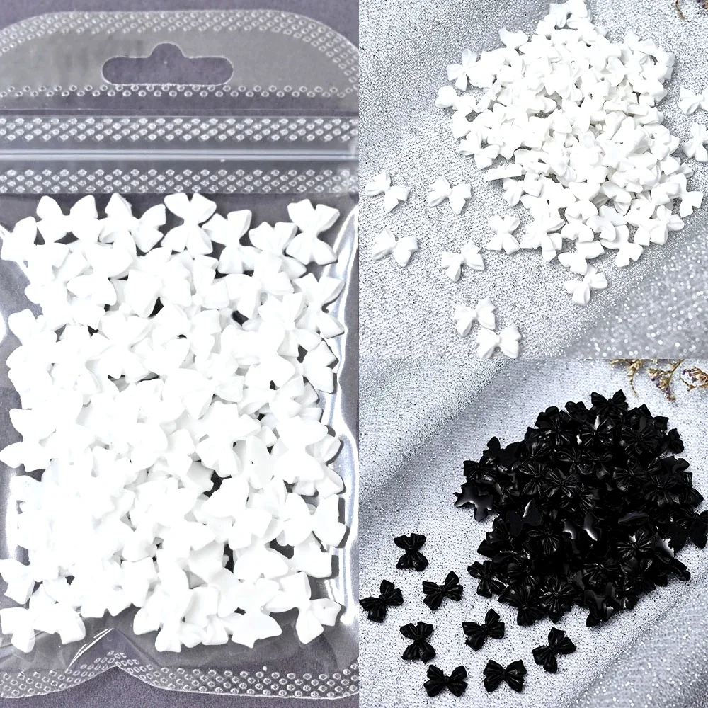 100/50/30pcs Resin Bow Nail Charms White Black 3D Long Ribbon Bowknot 3D Rhinestone For Korean DIY Kawaii Nail Art Decoration
100/50/30pcs Resin Bow Nail Charms White Black 3D Long Ribbon Bowknot 3D Rhinestone For Korean DIY Kawaii Nail Art Decoration