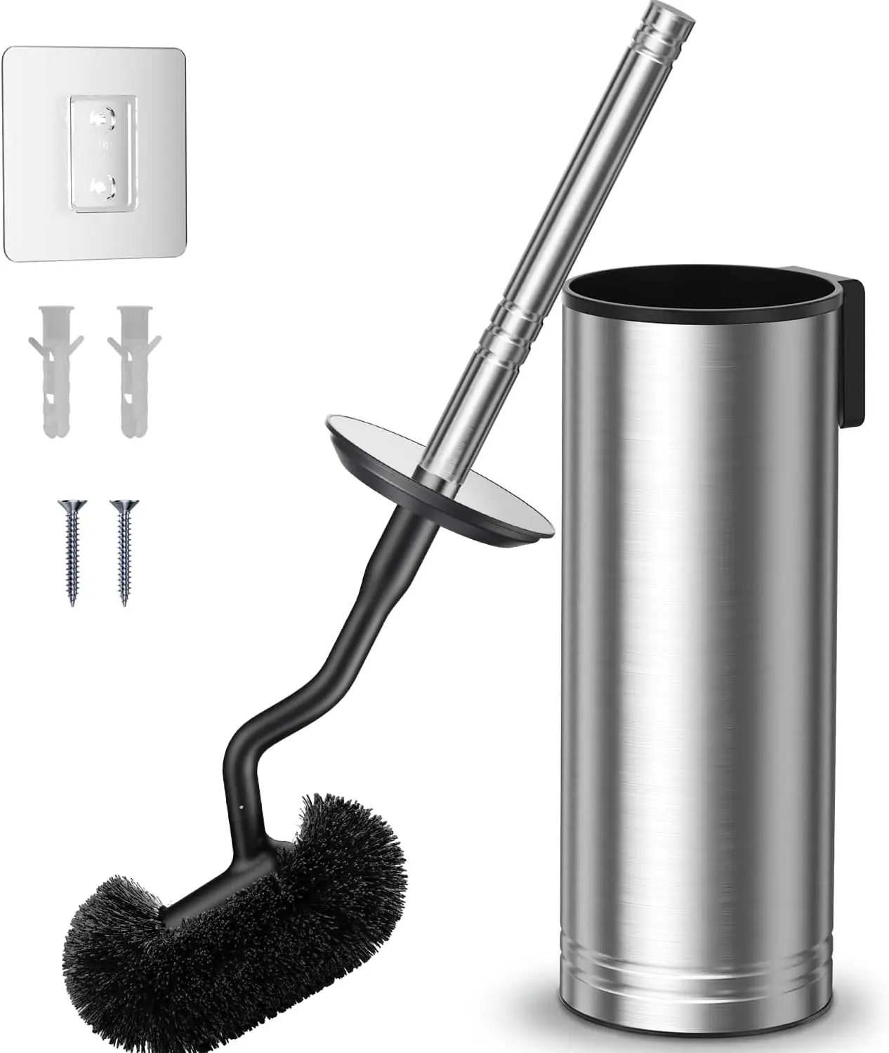 Toilet Brush and Holder Set: 304 Stainless Steel Heavy Duty Deep Cleaning Bowl Cleaner Brush with Curved Bristle - Wall-Mounted for Home Apartment Bathroom Accessories Silver 1 Pack
Toilet Brush and Holder Set: 304 Stainless Steel Heavy Duty Deep Cleaning Bowl Cleaner Brush with Curved Bristle - Wall-Mounted for Home Apartment Bathroom Accessories Silver 1 Pack