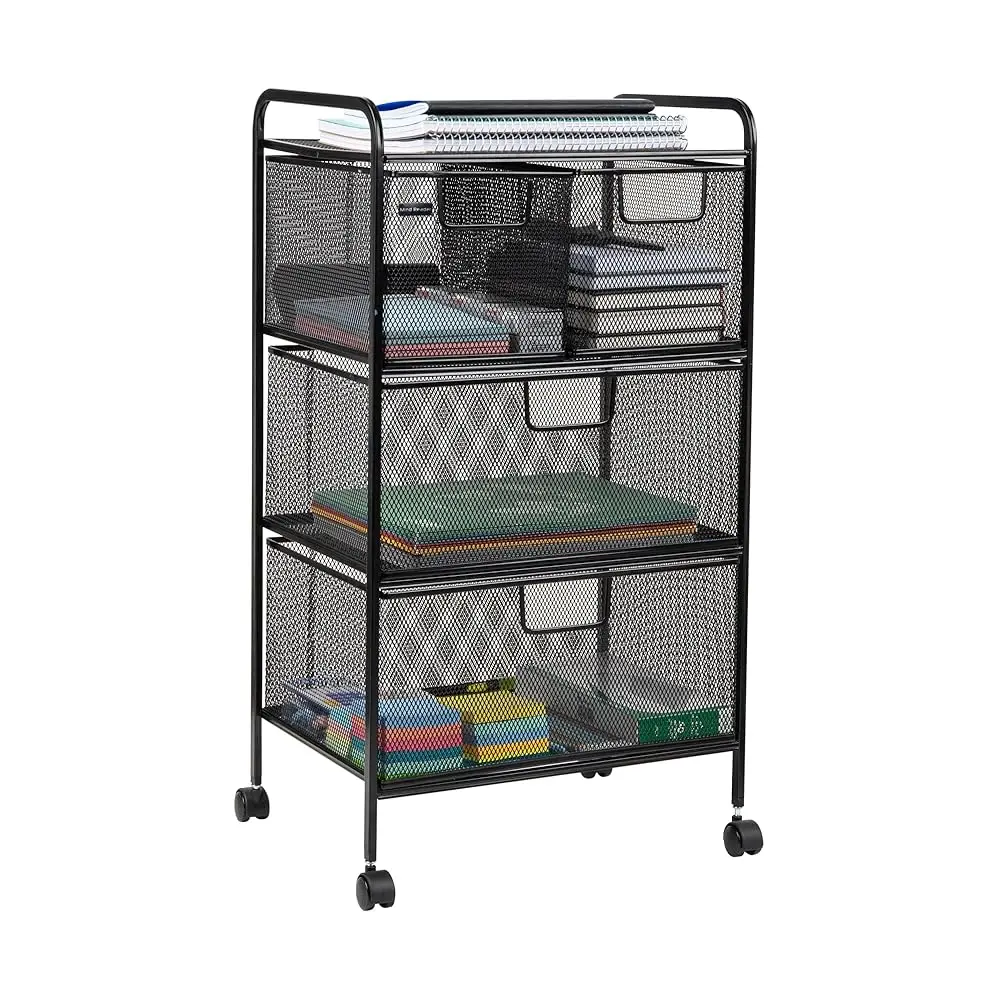 Cart With Drawers, Office Organizer, Utility Cart, Bathroom, Kitchen, Metal Mesh, 16""L X 11""W X 29""H, Black
Cart With Drawers, Office Organizer, Utility Cart, Bathroom, Kitchen, Metal Mesh, 16""L X 11""W X 29""H, Black