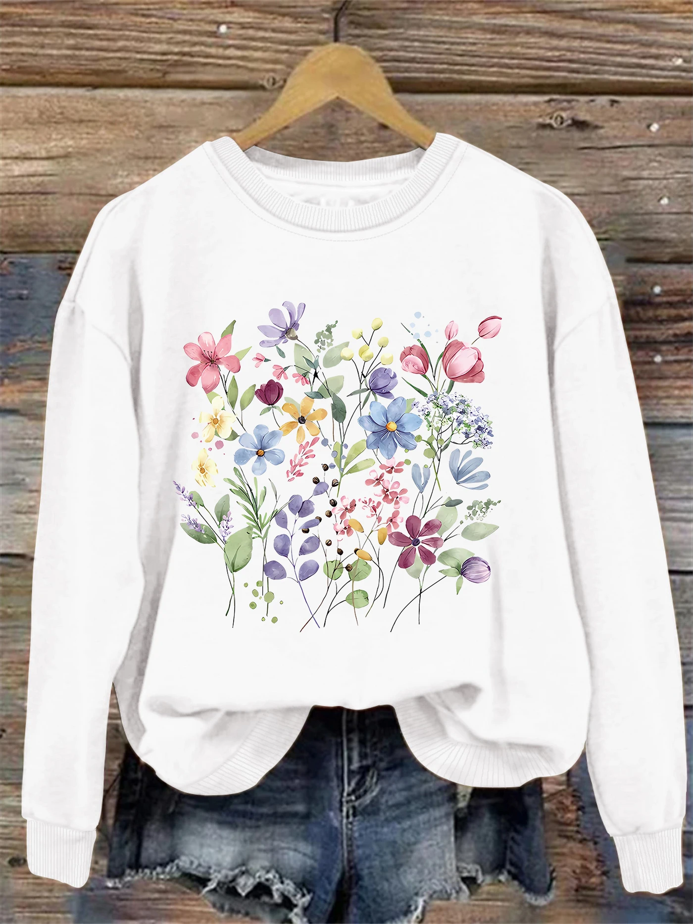 flower print sweatshirt, crew neck casual sweatshirt for winter & fall, women's clothing.
flower print sweatshirt, crew neck casual sweatshirt for winter & fall, women's clothing.
