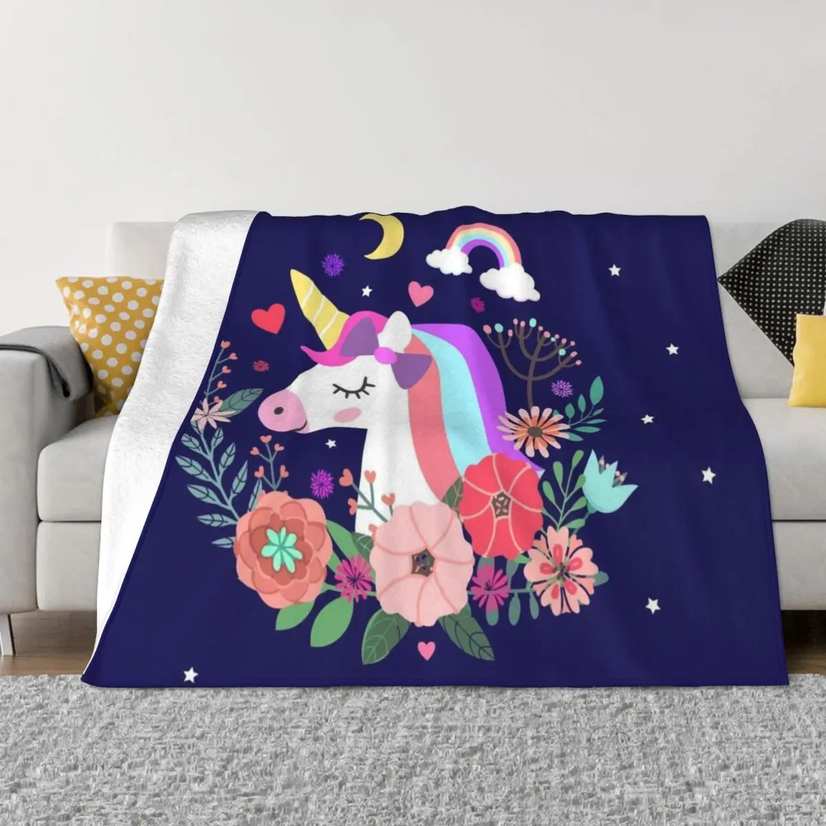 Cartoon Unicorn Plaid Blanket Fleece Spring/Autumn Portable Super Soft Throw Blankets for Bed Office Plush Thin Quilt
Cartoon Unicorn Plaid Blanket Fleece Spring/Autumn Portable Super Soft Throw Blankets for Bed Office Plush Thin Quilt