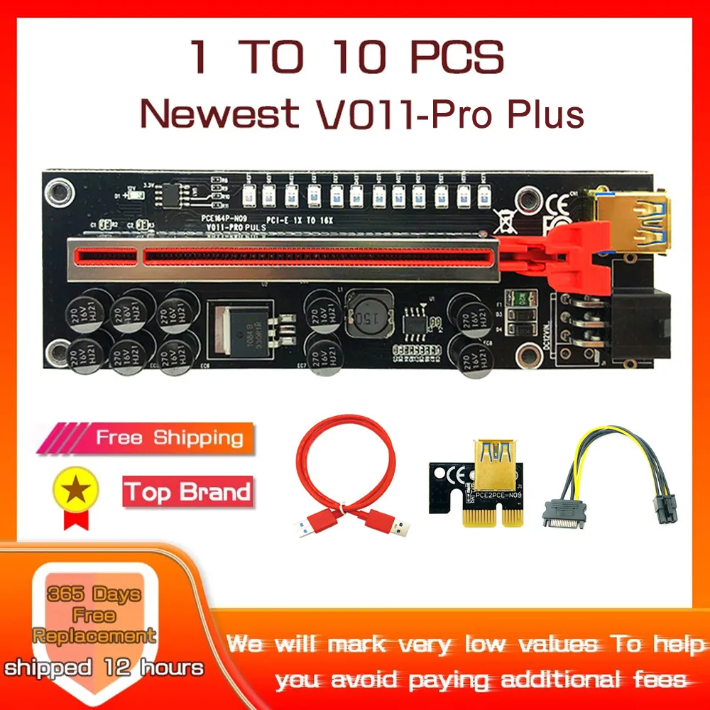 1/5/10 шт. Райзер V011 Pro Plus USB 3,0 PCIE Райзер для видеокарты Райзер PCI Express x16 удлинитель SATA к 6P кабель питания для майнинга
1/5/10 шт. Райзер V011 Pro Plus USB 3,0 PCIE Райзер для видеокарты Райзер PCI Express x16 удлинитель SATA к 6P кабель питания для майнинга