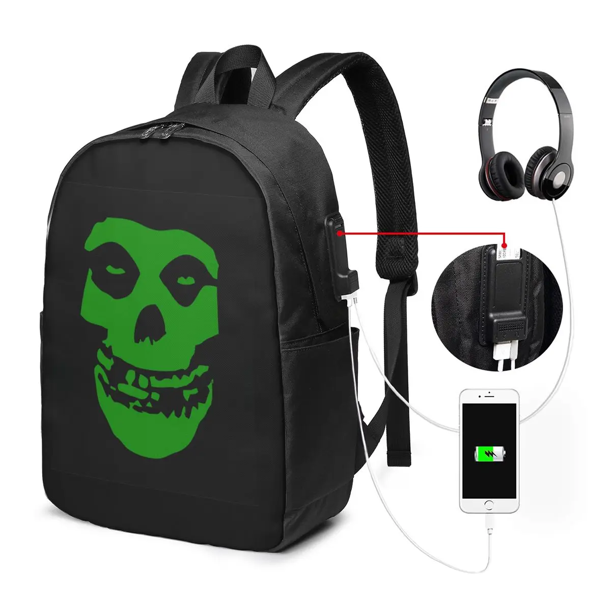 Misfits Skull Backpack Travel Notebook Bag Computer College Student School Bag Laptop Shoulder Bags for Men Women
Misfits Skull Backpack Travel Notebook Bag Computer College Student School Bag Laptop Shoulder Bags for Men Women