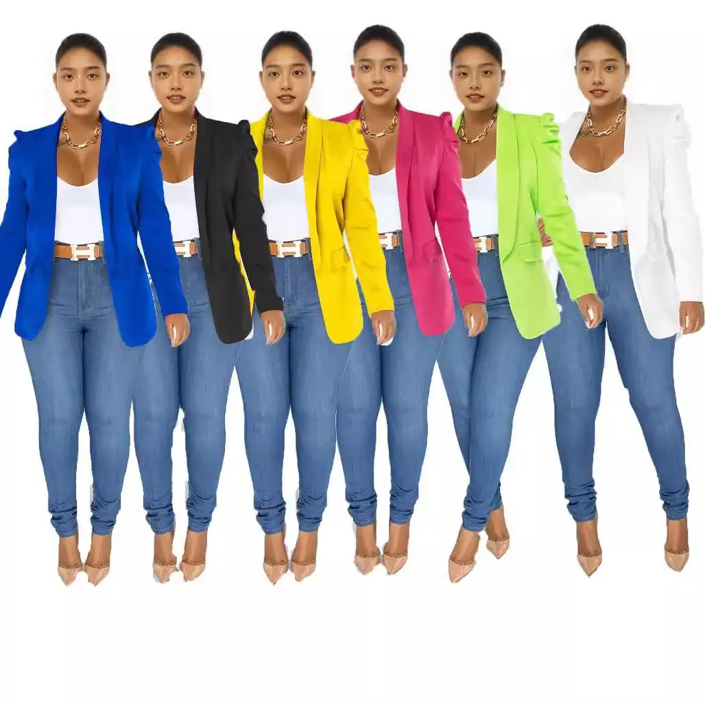 New Long Sved Pleated Suit Jaet Women's Busin Casual Polyester Fiber Bubble Sve Classic Collar Color Jaet
New Long Sved Pleated Suit Jaet Women's Busin Casual Polyester Fiber Bubble Sve Classic Collar Color Jaet