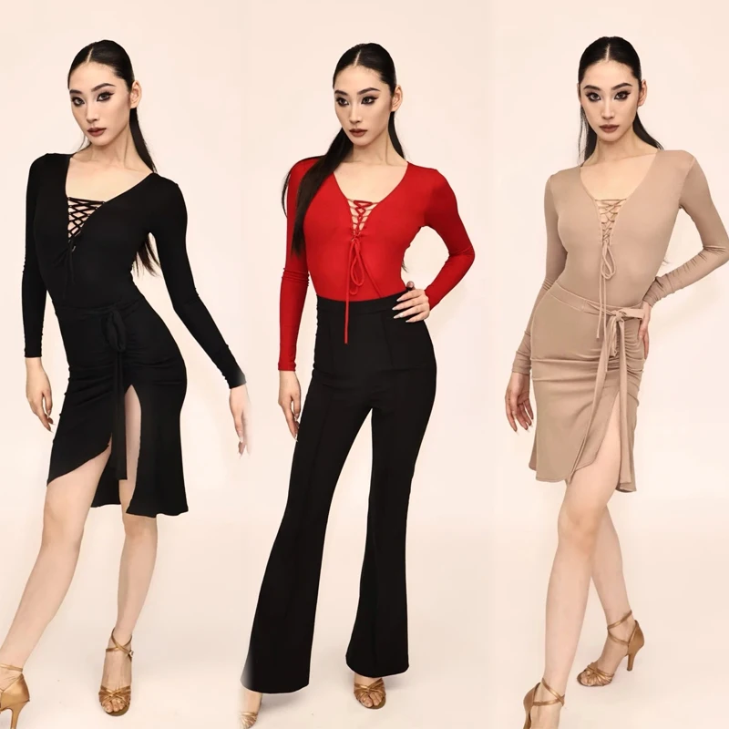 Women Ballroom Dance Suits For Ladies Long Sleeves Latin Top Slit Skirt Adults Samba Latin Dance Practice Clothes SL15654
Women Ballroom Dance Suits For Ladies Long Sleeves Latin Top Slit Skirt Adults Samba Latin Dance Practice Clothes SL15654