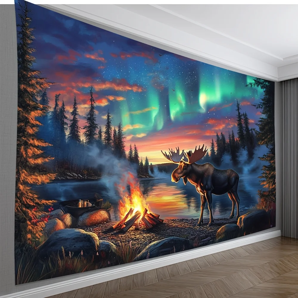 1 шт. Настенная роспись Majestic Moose by Campfire — высококачественная полиэфирная ткань, элегантная природная сцена с северной подсветкой, идеально подходит для
1 шт. Настенная роспись Majestic Moose by Campfire — высококачественная полиэфирная ткань, элегантная природная сцена с северной подсветкой, идеально подходит для