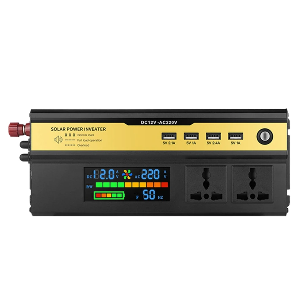 1600W Power Inverter Pure Sine Wave LCD Display DC 12V to AC 220V USB Car Transformer Convert Charging Converter
1600W Power Inverter Pure Sine Wave LCD Display DC 12V to AC 220V USB Car Transformer Convert Charging Converter