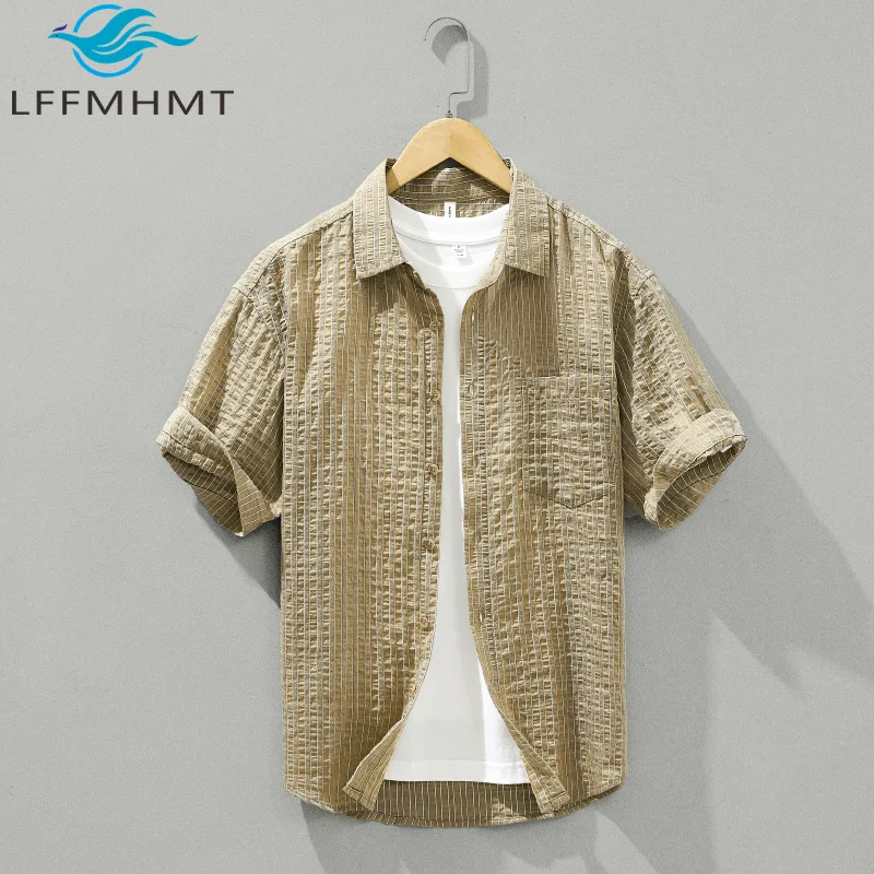 Summer Fashion Classic Striped Short Sleeve Casual Shirt Youth Japan Style Good Quality Loose Versatile Relax Fit Blouse Tops
Summer Fashion Classic Striped Short Sleeve Casual Shirt Youth Japan Style Good Quality Loose Versatile Relax Fit Blouse Tops