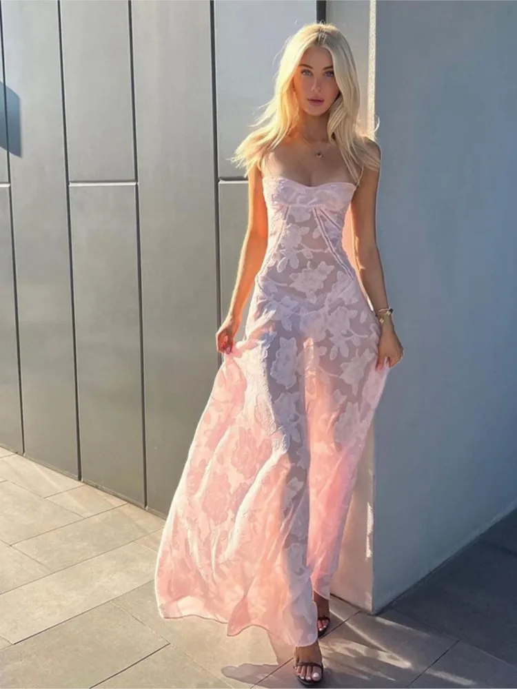 2025 Summer See Through Lace Spaghetti Strap Women Fashion Elegant Vestidos Party Evening Dress Sleeveless Backless Long Dresses
2025 Summer See Through Lace Spaghetti Strap Women Fashion Elegant Vestidos Party Evening Dress Sleeveless Backless Long Dresses