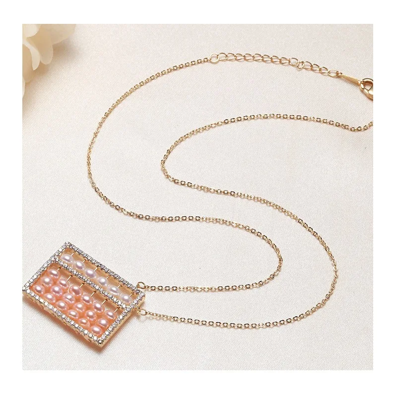 Jewelry Gold Copper Plated Real Gold Internet Celebrity Live Jewelry Items Abacus Freshwater Pearl Pendant Necklace
Jewelry Gold Copper Plated Real Gold Internet Celebrity Live Jewelry Items Abacus Freshwater Pearl Pendant Necklace