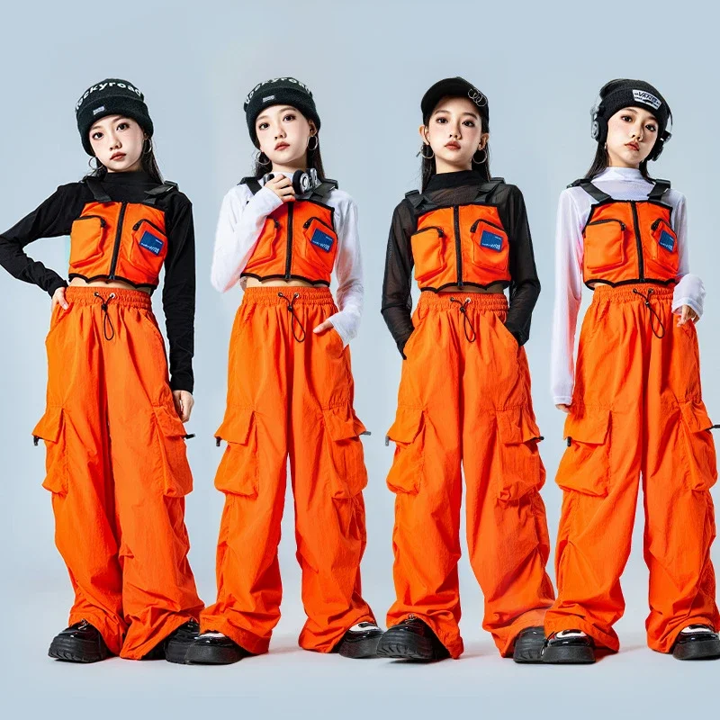 Orange Jazz Dance Wear Girls Kpop Stage Outfit Hip Hop Street Dance Clothing Children Fashion Show Costume Vest Cargo Pants
Orange Jazz Dance Wear Girls Kpop Stage Outfit Hip Hop Street Dance Clothing Children Fashion Show Costume Vest Cargo Pants