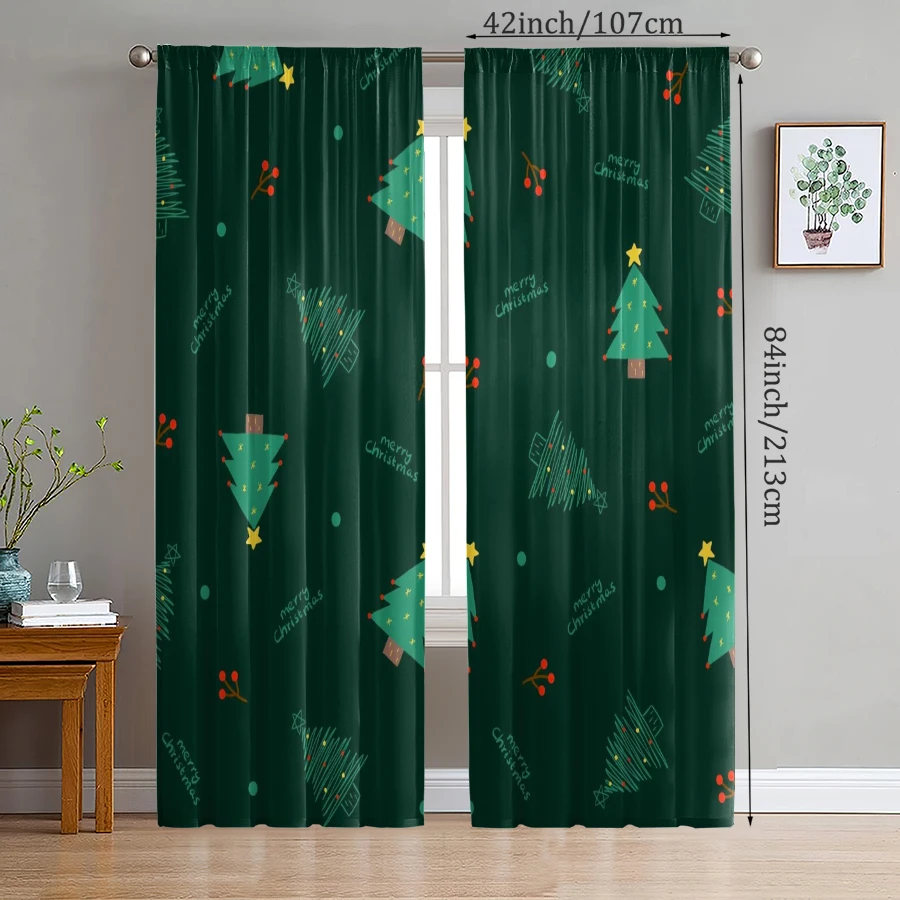 2 PCS - Christmas tree, Christmas snowflake pattern printed curtains, Christmas decorations, home decorations, room decorations
2 PCS - Christmas tree, Christmas snowflake pattern printed curtains, Christmas decorations, home decorations, room decorations