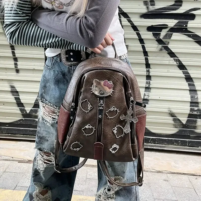 Kawaii Y2K Hello Kitty Backpack for Women Girl Mini School Bag PU Leather Retro Handbag Luxury Designer Bag with Pendant
Kawaii Y2K Hello Kitty Backpack for Women Girl Mini School Bag PU Leather Retro Handbag Luxury Designer Bag with Pendant